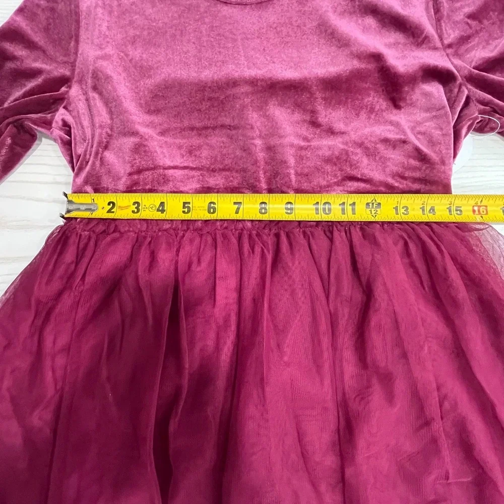 Velvet Tutu Dress Girls XL 14-16 Plus Burgundy Long Sleeve Tulle Wonder Nation